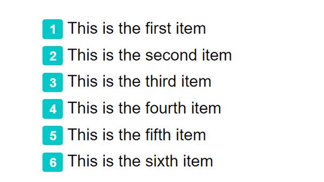 Numeric List Icons