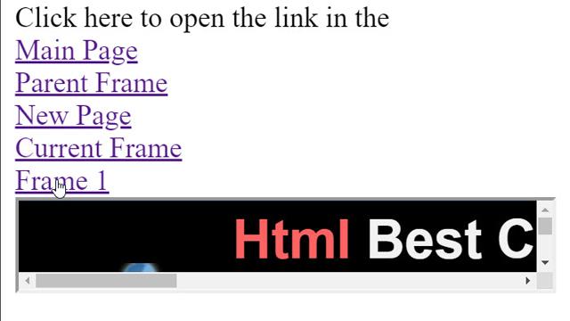 Specify Where to Open the Link - Current Page/ Frame or the Other Ones