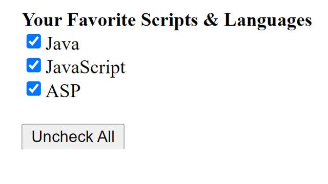 check all - uncheck all